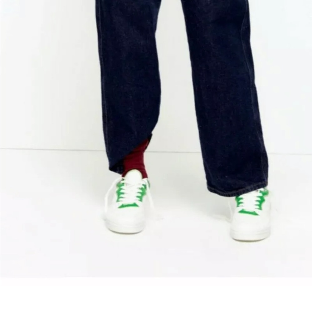 ZARA Contrasting Color Sneakers(White+Green, US 8/EUR 39)
